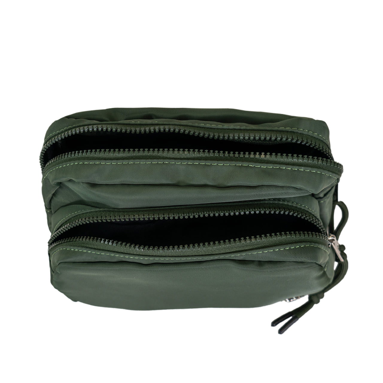 SQUARE DOUBLE ZIP WAIST BAG/SLING OLIVE