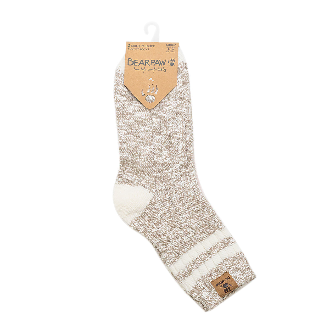 LADIES LOUNGE ANKLET 2PK SIMPLY TAUPE