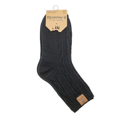 LADIES GEO TEXTURE ANKLET 2PK BLACK