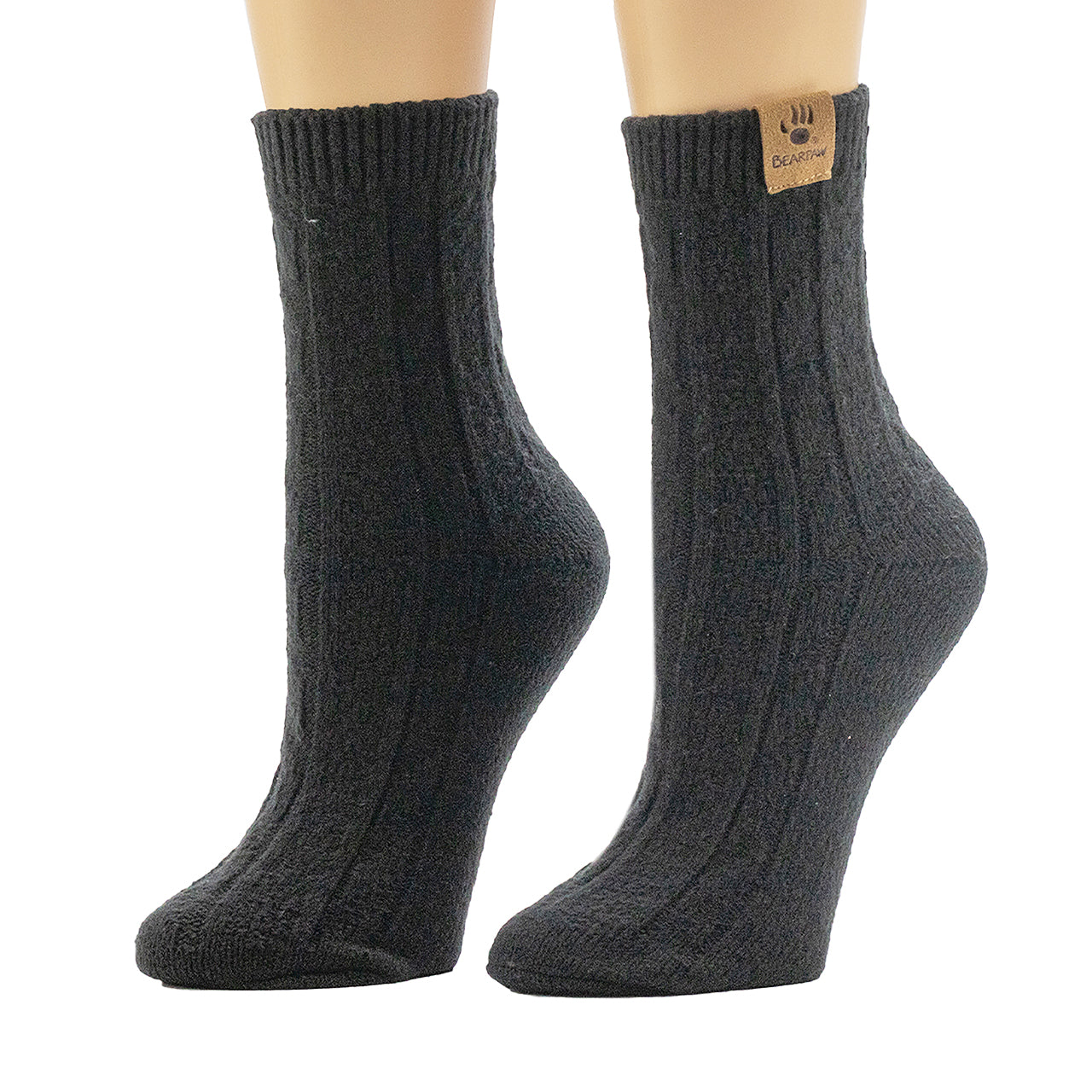 LADIES GEO TEXTURE ANKLET 2PK BLACK