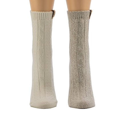 LADIES GEO TEXTURE ANKLET 2PK IVORY