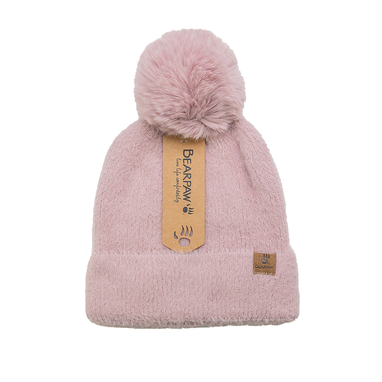 LADIES FURRY CUFF HAT W/POM LOTUS