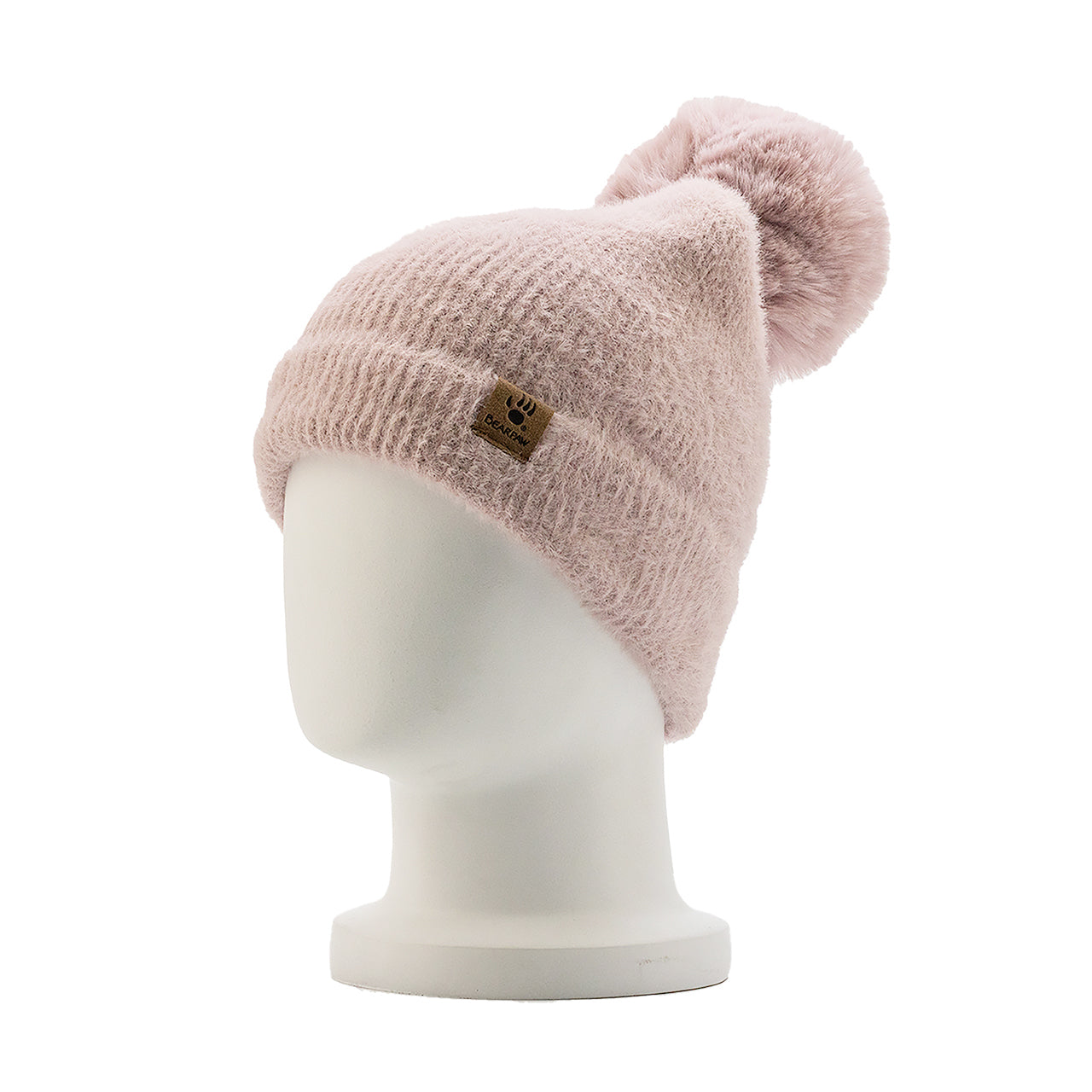 LADIES FURRY CUFF HAT W/POM LOTUS