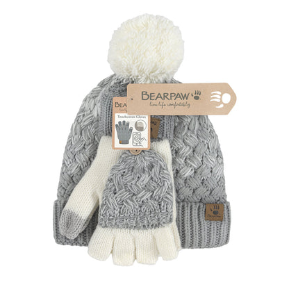 HAT GLOVE SET 2PK LT GREY
