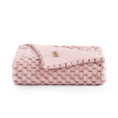 Milie Faux Fur Throw Blanket Tea Rose