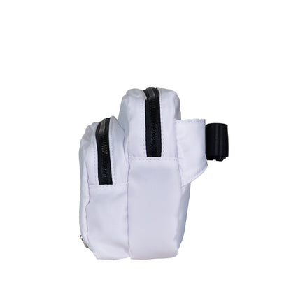 SQUARE DOUBLE ZIP WAIST BAG/SLING WHITE/BLACK