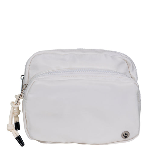 SQUARE DOUBLE ZIP WAIST BAG/SLING IVORY