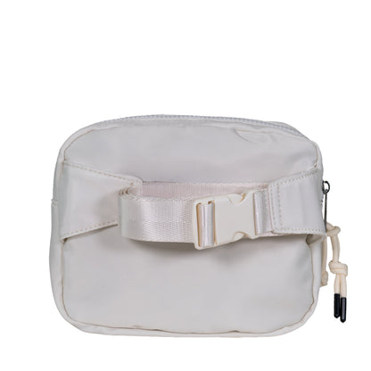 SQUARE DOUBLE ZIP WAIST BAG/SLING IVORY