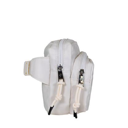 SQUARE DOUBLE ZIP WAIST BAG/SLING IVORY