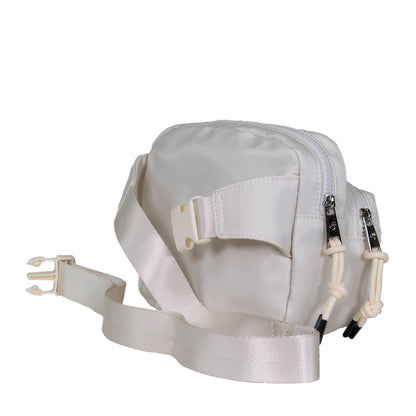 SQUARE DOUBLE ZIP WAIST BAG/SLING IVORY